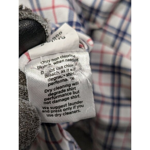 Mizzen and Main Shirt Mens Large Trim Monaco Dress Blue Red Plaid Performance - Picture 6 of 11